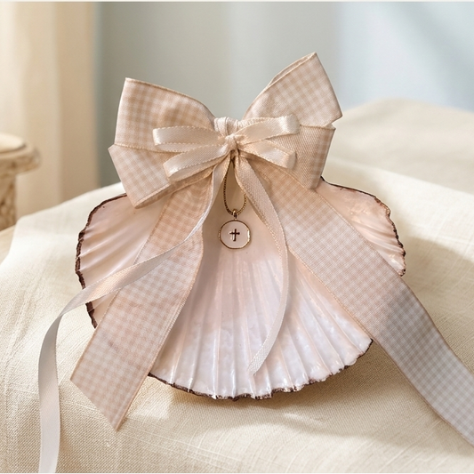 Concha Bautismal Personalizada · Lazo Vichy